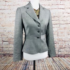 Womens Tahari Jacket Grey Four Button Blazer Top